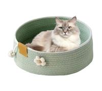 Genérico Round Indoor Pet Bed - Pets Cat Comfort Basket, Kitten Bed, Cotton Rope | Scratcher Pet Furniture For Small Medium Large Breed Indoor Resting Playing Sleeping Desk Window Sill Car Summer
