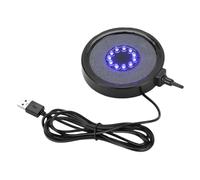 Genérico Round LED Fish Tank Bubbler, 5.12 Inch USB Oxygen Stone Disk, 7 Color Changing Light, Submersible Aquarium Aerator, Multi Color Bubble Lamp