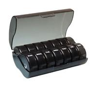 Genérico Round Mini Travel Pill Box - 7 Day Pill Case | Medicine Pills Organizer with 14 Compartments | Portable Traveling Pills Box | Clear Daily Supplement Container for Travel Pocket Storage