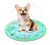 Genérico Round Pet Water Fountain Mat - 100cm Water Mat for Cats | Pet Fountain Wâter Play Mats | Non-Slip Interactive Pets Sprinkler Pad for Pool, Playground, Outdoors, Indoors, Gym