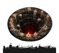 Genérico Round Plush Abyss Rug - 23.6 Inch Halloween Optical Illusion Mat