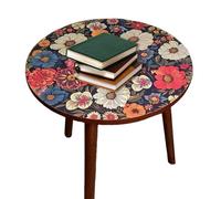 Genérico Round Side Table, Wooden Outdoor Sofa, Lightweight Frame Easy Assembly Compact Design, Bedside Table End for Garden, Hallway, Bedroom 15.75x15.75x18.5 Inches
