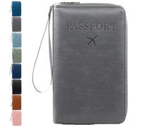 Genérico Rowgins Multi-Functional RFID Passport Wallet, Multiple Passport Holder for Travel Essentials - Wallet Cover Case (Gray)