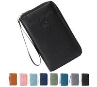 Genérico Rowgins Multi-Functional RFID Passport Wallet, Passport Holder for Travel for Men & Women, with Smooth Zipper and Organized Compartments for Secure Travel (Black)