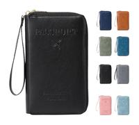Genérico Rowgins RFID Passport Holder, RFID Passport Wallet, Pass-Port Holder for Travel Essentials Wallet Cover Case for Travel (Black)