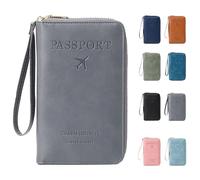 Genérico Rowgins RFID Passport Holder, RFID Passport Wallet, Pass-Port Holder for Travel Essentials Wallet Cover Case for Travel (Gray)