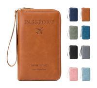 Genérico Rowgins RFID Passport Holder, RFID Passport Wallet, Pass-Port Holder for Travel Essentials Wallet Cover Case for Travel (Brown)