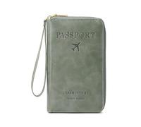 Genérico Rowgins Rfid Passport Holder, Rowgins Multi-Functional RFID Passport Wallet, Travel Essentials Organizer with Card Slots, Slim Passport Cover for Men and Women (Green)