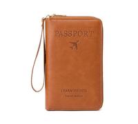 Genérico Rowgins Rfid Passport Holder, Rowgins Multi-Functional RFID Passport Wallet, Travel Essentials Organizer with Card Slots, Slim Passport Cover for Men and Women (Orange)