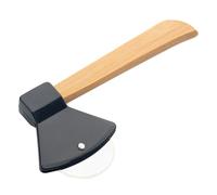 Genérico Rueda cortadora de Pizza en Forma Hacha, Cuchillo Acero Inoxidable con Mango bambú, Herramienta Corte pastelería y Galletas, Accesorios Cocina(Black)