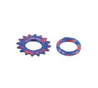 Genérico Rueda Libre de Bicicleta piñón Fijo Azul y Rojo AL-7075 13T 14T 15T 16T 18T 20T Engranaje Fixie Marcha única(16T)