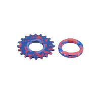 Genérico Rueda Libre de Bicicleta piñón Fijo Azul y Rojo AL-7075 13T 14T 15T 16T 18T 20T Engranaje Fixie Marcha única(20T)