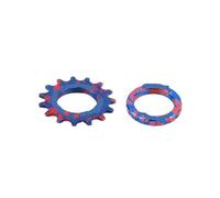 Genérico Rueda Libre de Bicicleta piñón Fijo Azul y Rojo AL-7075 13T 14T 15T 16T 18T 20T Engranaje Fixie Marcha única(15T)