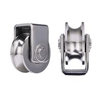 Genérico Ruedas Giratorias con Ranura En U De Acero Inoxidable 304, Ruedas Giratorias Deslizantes De Alta Resistencia, Rodillos Silenciosos De Alta Capacidad De Carga (16mm)
