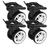 Genérico Ruedas Giratorias Dobles de Repuesto para Maletas 360° Tornillos y Destornillador, Juego de 2 Pares en Negro, Ruedas Aplicables para Reparación de Equipaje y Maletas de Viaje