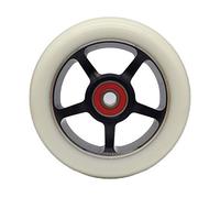 Genérico Ruedas Patinete Seguro 2 unids aleación de Aluminio 100/110 mm Pro Stunt SCUNT Scooter Ruedas con RODAMIENTO Path Scooters Piezas REEMPLAZOS Accesorios(White PU 100mm)