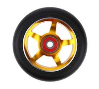 Genérico Ruedas Patinete Seguro 2 unids aleación de Aluminio 100/110 mm Pro Stunt SCUNT Scooter Ruedas con RODAMIENTO Path Scooters Piezas REEMPLAZOS Accesorios(Gold 100mm)