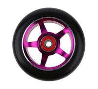 Genérico Ruedas Patinete Seguro 2 unids aleación de Aluminio 100/110 mm Pro Stunt SCUNT Scooter Ruedas con RODAMIENTO Path Scooters Piezas REEMPLAZOS Accesorios(Purple 100mm)