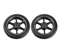 Genérico Ruedas Patinete Seguro 2 unids/Set 110 mm Reemplazo de reemplazo Patada Truco Scooter Mobility Ruedas Movilidad con aleación Aluminio Rodamiento PU Resistente al Desgaste(Black 6X)