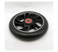 Genérico Ruedas Patinete Seguro 2pcs 120mm Freestyle Stunt Scooter Ruedas con Alto Contenido de aleación Aluminio PU Altamente elástico 22 * 8 7mm Rodamientos(Black 120mm S)