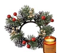 Genérico Rugged Construction Wreath Decor | Christmas Candle Rings Wreaths |Christmas Artificial Garland Candle Ring For Door Handle, Window, Dinner Table, Mantel, Shelf