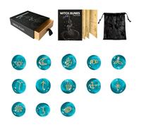 Genérico Runas para Principiantes, Piedras de Brujería, Herramientas de Adivinación con Libro Guía y Bolsa para Principiantes Accesorios de Altar Unisex