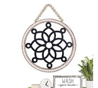 Generico Runde Bauernhaus-Wanddekoration,Boho-Wanddekoration, Rustikales Zuhause, Wandkunst, Holz, Rund | Exquisite Hohle Wandskulptur Im Vintage-Stil, Dick, für Badezimmer und Wohnzimmer