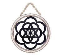 Generico Runde Bauernhaus-Wanddekoration,Boho-Wanddekoration, Rustikales Zuhause, Wandkunst, Holz, Rund | Exquisite Hohle Wandskulptur Im Vintage-Stil, Dick, für Badezimmer und Wohnzimmer