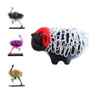 Genérico Running Ostrich Magnetic Paper Clip Holder and Jewelry Storage Organizer, for Paperclips, Staples, Push Pins, Hairclips, Decorative Desk Accessory for Home Office (Lamb)