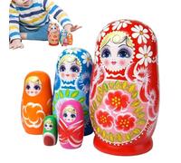 Genérico Russian Dolls - 5 Piece Flower Painted Wooden Home Decoration 11cm