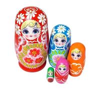 Genérico Russian Nesting Dolls 4.3in 5 Piece Flower Wooden Home Decoration