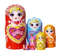 Genérico Russian Nesting Dolls - 7 Piece Wooden Stacking Toy, Hand Painted | Russian Nesting Dolls, 7 Piece Wooden Stacking Toy Decor, Hand Painted Nesting Toys, Doll Set For Playroom Nursery
