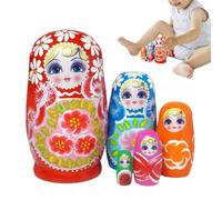 Genérico Russian Nesting Dolls Wooden Flower Painted Decorative 4.3in