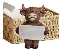 Genérico Rustic Cow Decor, Positive Animal Figurine Set, 5.12x3.35 Inches Collectible with Charm Accent, Durable Resin Crafted Ornament, Farmhouse Vintage Style Design for Home Office Shelf Use