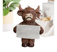 Genérico Rustic Cow Figurine, Funny Positive Mini Cow Statue Collectible Animal Decor For Home Office Bedroom Living Room Dorm Apartment Farmhouse Desk Table Shelf Display Ornament