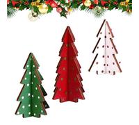 Genérico Rustic Wooden Trees - 3 Piece Small Christmas Decor Set | Farmhouse Holiday Ornament with Compact Size, Fireplace, Shelf, Desk, Accent, Tiered, Bedroom, Office and Apartment