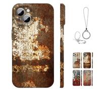 Genérico Rusty Phone Case, Rusty Metal Texture Phone Case for iPhone 16/15/14/13/12/11 Pro MAX, Industrial Iron Inspired Vintage Rust Look Cover (Style-C,For iPhone16Plus)