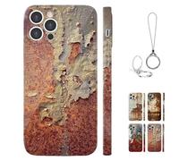 Genérico Rusty Phone Case, Rusty Metal Texture Phone Case for iPhone 16/15/14/13/12/11 Pro MAX, Industrial Iron Inspired Vintage Rust Look Cover (Style-D,For iPhone12ProMax)