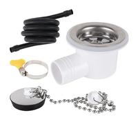 Genérico RV Sink Drain Angle Fitting - Plumbing Connector with Tube for Marine Repair | Sturdy Resin Build with Filter Design, Quick Connect Waste Adapter, Sink Drain Fitting for RV Boat Kitchen Use