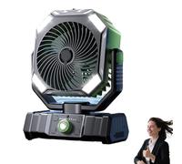 Genérico Rxvca Glideair Fan, Rechargeable Outdoor Camping Fans Hanging, 4 Speed, Dual Spray Modes Ultra Fa Quiet Long Battery Life for Camping, Fishing, And Hot Summer Days (Green)