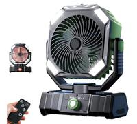 Genérico Rxvca Glideair Fan, Rxvca Fan, Portable Rechargeable Outdoor Camping Fans with LED Light, 360°automatic Shaking Head Dual Spray Modes Ultra Fa Quiet, for Camping Fishing (Green)