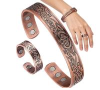 Genérico s De Cobre Para Mujer | Accesorio magnético de para mujer - Set De Tobillera Y De Cobre Para Hombre - Para mamá papá novia esposa esposo uso diario viajes citas desplazamientos diarios