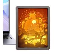 Genérico s de luz 3D,de luz 3D - Luces nocturnas con marco,s de sombras, esculturas de papel con LED, lámparas de mesa de noche, decorativa para escritorio