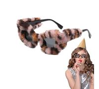 Genérico s Fuzzy Sunglasses - Funny Glasses For Adults | Punk Soft Velvet Shades Ladies Party Eyewear | Fashion Accessories For Party Masquerade Disco Eyewear