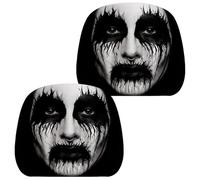 Genérico s Reposacabezas Cara Miedo,2 Piezas Protector Elástico - Reposacabezas con Impresión A Doble Cara para Coche | para Halloween Camión SUV Interior Viaje por Carretera