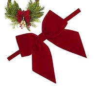 Genérico s Rojos Navideños Pre-Atado para Corona Navideña Estilo Vintage | Aterciopelado de Corona Para Silla Escalera Pared Estilo De Granja De Interior Y Exterior Puerta Y Armario