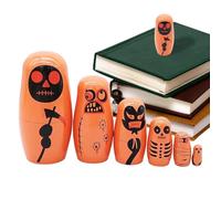 Genérico s rusos Gigognes para Les, Russian Halloween de madera 6 piezas, idea de regalo para edades y familiares amigos