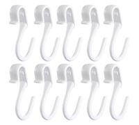 Genérico S Shaped Hooks - 2.36in ABS White Closet Organizer, Strong Load Bearing Pendant Hooks, Closet S Hook, Lightweight Space Saving Storage | Multipurpose Hanging Rack For Scarves Bags Belts Caps