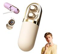 Genérico S13 Vibration Massage Bluetooth Headphones, Bluetooth 6.0 Wireless Sleep Earbuds, Invisible Ear Plugs with Comfort Fit, Compact Small Design for Side Sleepers Office and Night Use (Beige)