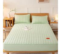 Genérico Sábana Bajera Acolchada Suave Y Gruesa De Algodón Puro para Proteger El Colchón, Funda De Colchón con Tiras Elásticas, Funda De Colchón para Todas Las Estaciones,Verde,48x74cm(19x29inch)